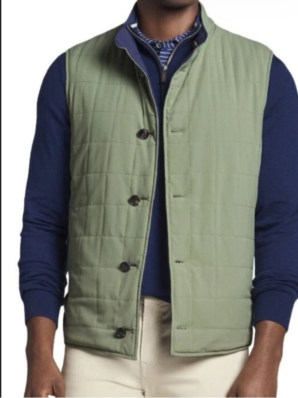 Peter Millar Men’s XL Spring Soft Reversible Golf Vest Blue Green Lightweight